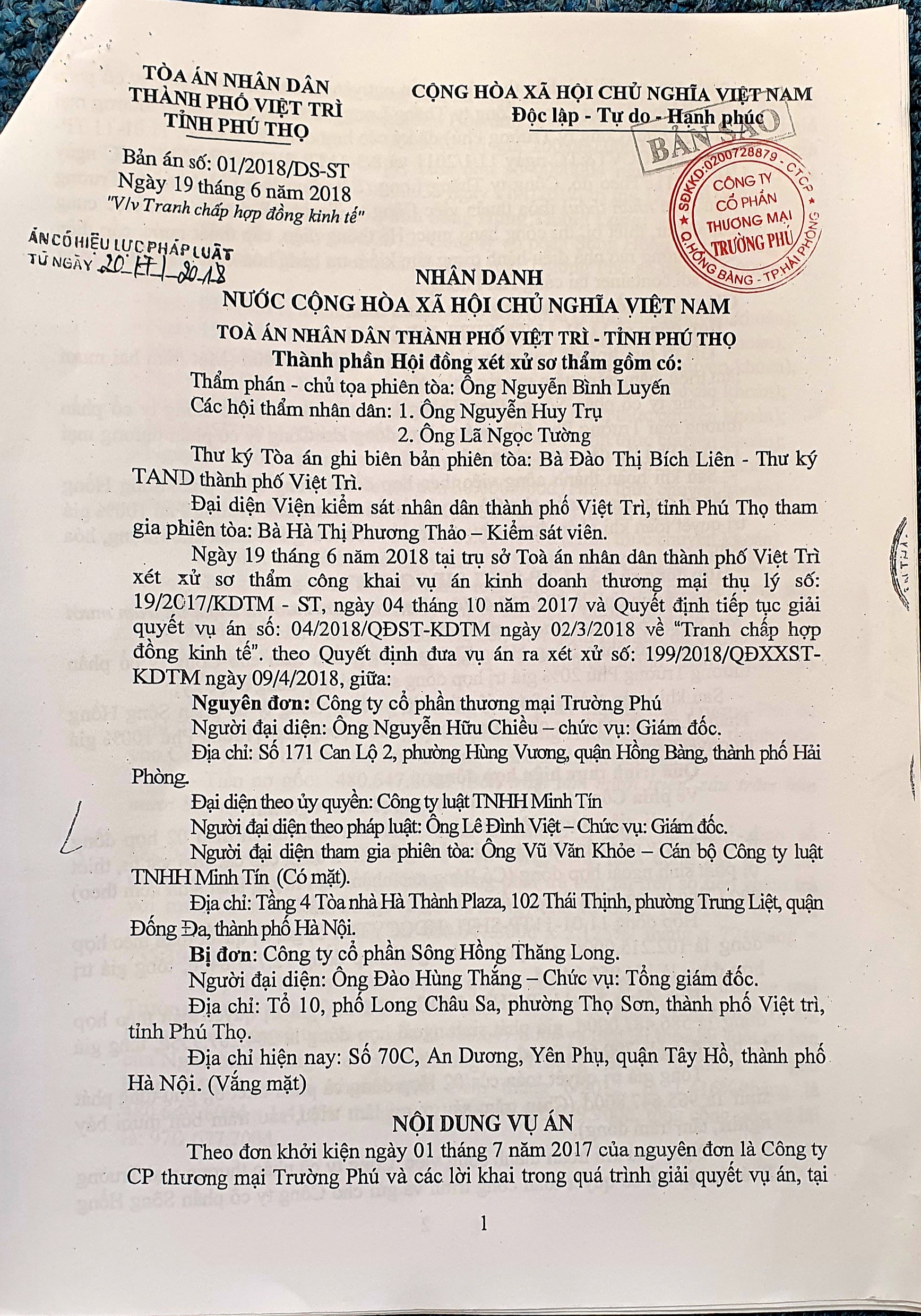 Cần kiên quyết xử lý việc Công ty cổ phần Sông Hồng Thăng Long chây ỳ trả nợ